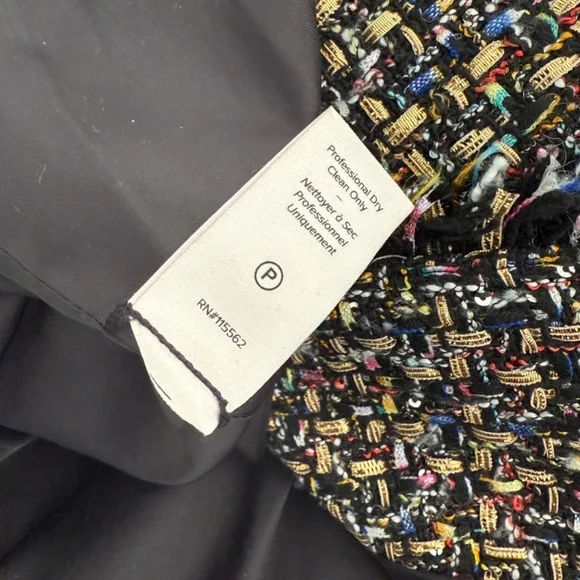 Cinq a Sept Khloe Tweed Blazer Multi Colored Heart Buttons Size 6